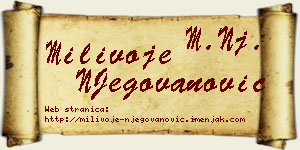 Milivoje NJegovanović vizit kartica